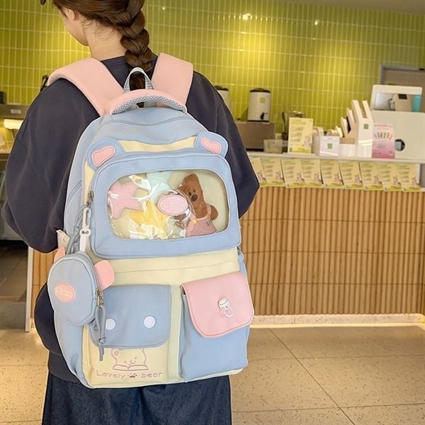  Balo charm Teddy sao 45x30x15cm 