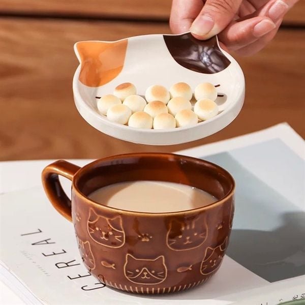  Cốc sứ mèo Fuku Nyanko 400ml 