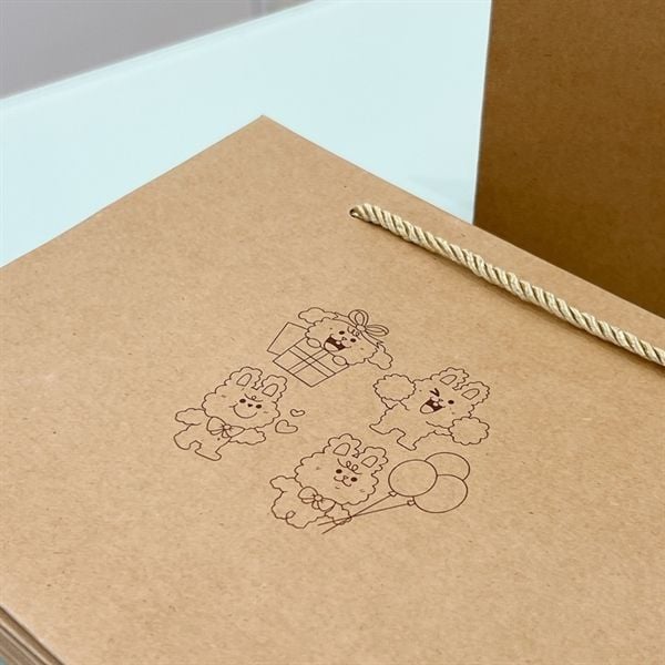  Túi quà xi măng 4 thỏ ngang 24x18x9,5cm 