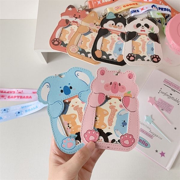  Dây đeo thẻ da Animal 