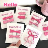  Set 2 kẹp tóc chấm bi hồng 