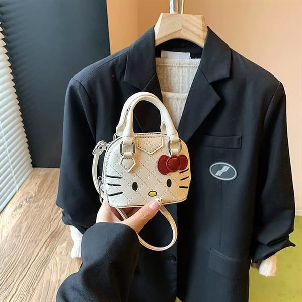  Túi da mini Hello Kitty vân trám 