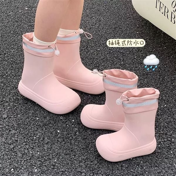  Ủng trơn dây rút cổ 