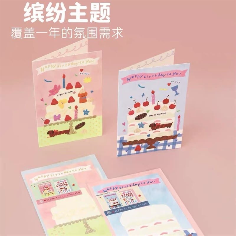  Thiệp bánh sinh nhật + sticker DIY 