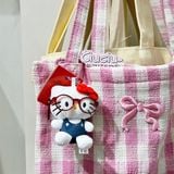  Móc khoá Hello Kitty đeo kính yếm xanh 