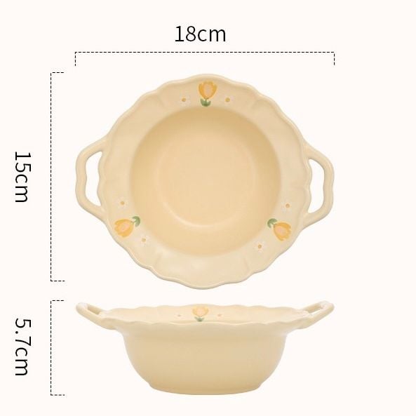  Set bát đĩa hoa vàng 