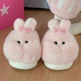  Dép lông thỏ má béo nơ caro 