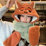  Mũ bông kiêm khăn quàng cổ + bao tay Cáo Zootopia 