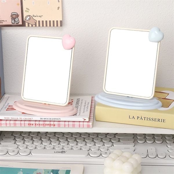  Gương chữ nhật trái tim để bàn 