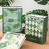  Túi quà tag giấy hoa xanh 