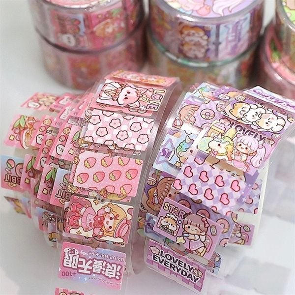  Washi tape Sticker Telado ánh nhũ 