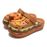  Dép cross Hamburger charm fastfood 