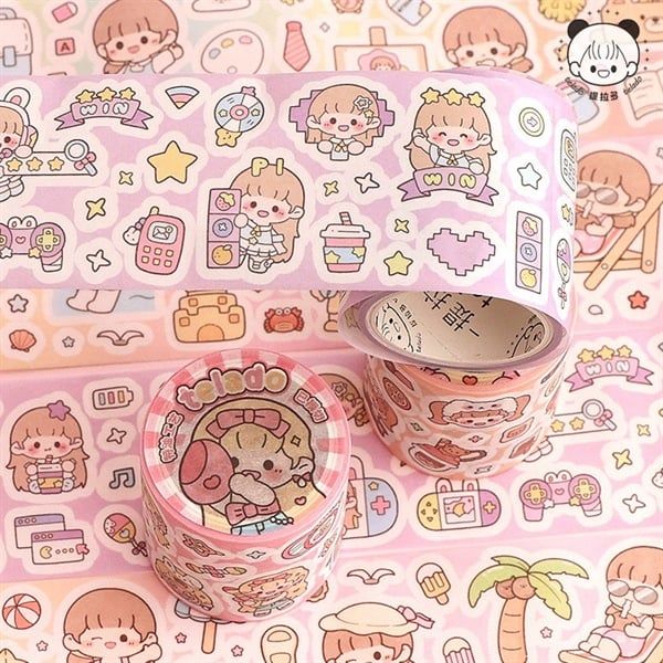  Washi tape Sticker bé gái Telado 