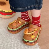  Dép cross Hamburger charm fastfood 