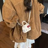  Túi da mini Hello Kitty vân trám 