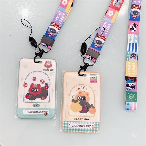  Dây đeo thẻ Mèo trái cây 
