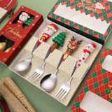  Set hộp quà 4 thìa dĩa Giáng Sinh size to 