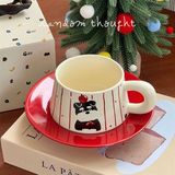  Cốc sứ cún táo đĩa đỏ 300ml 