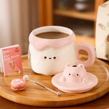  Cốc sứ thú pudding dâu 500ml 