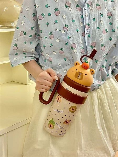  Cốc giữ nhiệt đầu 3D 800ml 