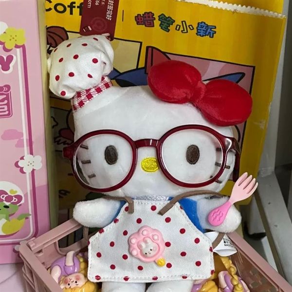  Móc khoá Hello Kitty đeo kính đầu bếp chấm bi 
