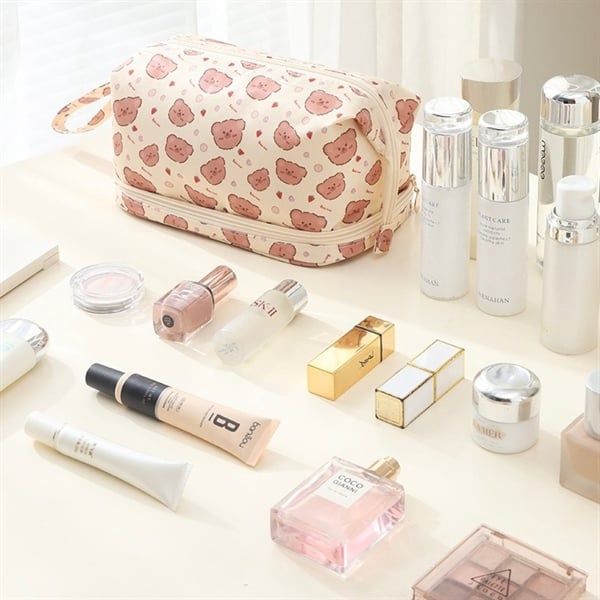  Túi đựng mỹ phẩm hình nhí 2 tầng 