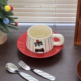  Cốc sứ cún táo đĩa đỏ 300ml 