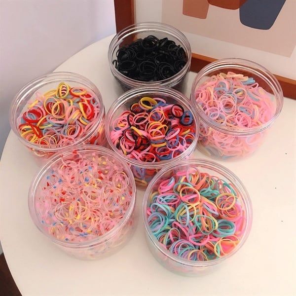  Hộp chun tròn cao su buộc tóc 