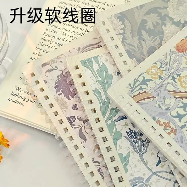 Sổ lò xo B5 bìa nhựa hoa vintage 