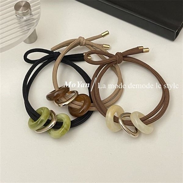  Chun buộc tóc 3 ngọc vòng 
