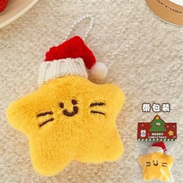  Móc khoá bông sao vàng mũ Giáng Sinh 