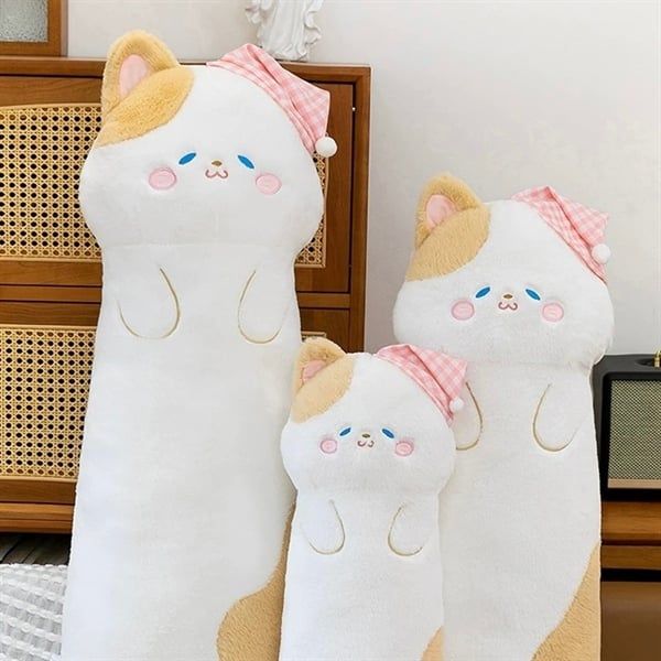  Mèo ôm dáng dài đội mũ ngủ 