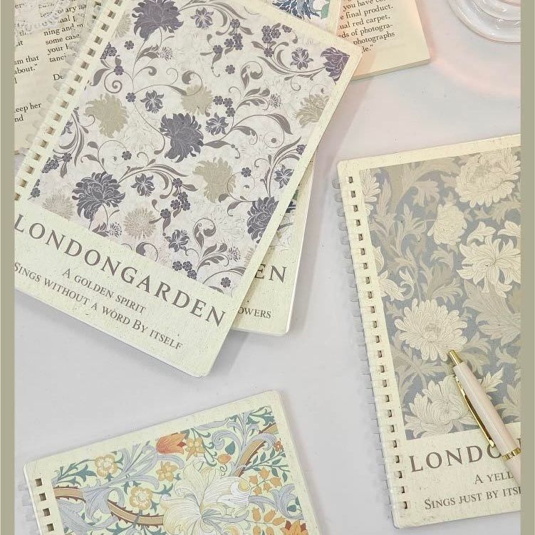  Sổ lò xo B5 bìa nhựa hoa vintage 
