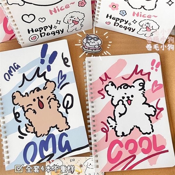  Sổ lò xo cún biểu cảm A5 