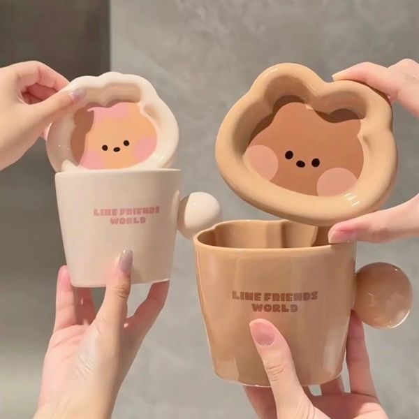  Cốc Line Friends quai tròn 350ml 