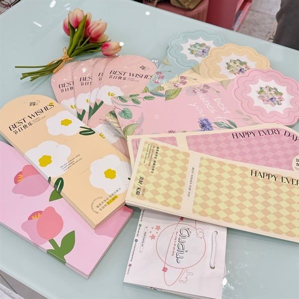  Set bìa kẹp hoa sứ mix nơ 