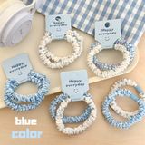  Set 2 chun buộc tóc nhún bèo tone xanh dương 