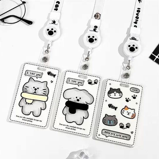  Dây đeo thẻ nhựa trong thú đeo khăn 