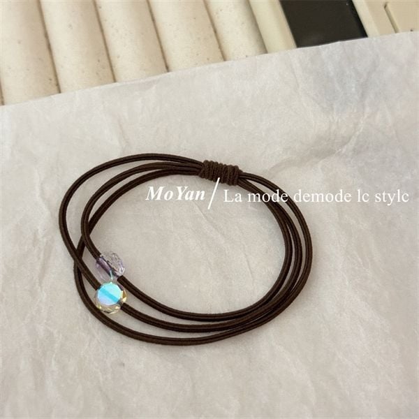  Chun buộc tóc 3 dây 2 đá trắng 