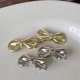  Kẹp tóc nơ bạc mini 