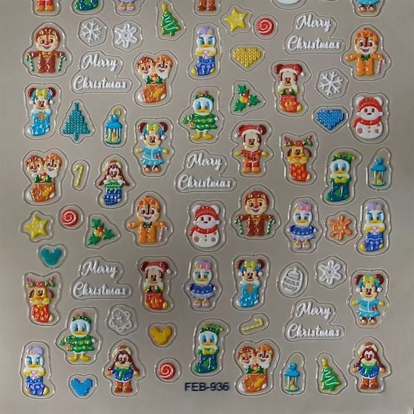  Sticker dán móng Disney Giáng Sinh 