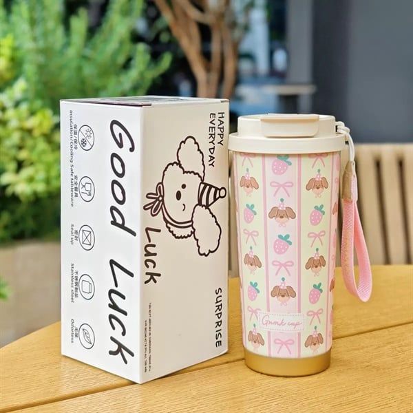  Cốc giữ nhiệt cún Good Luck 