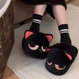  Dép lông mèo mun mặt xị 