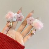  Kẹp tóc hoa đào thêu bông hồng 