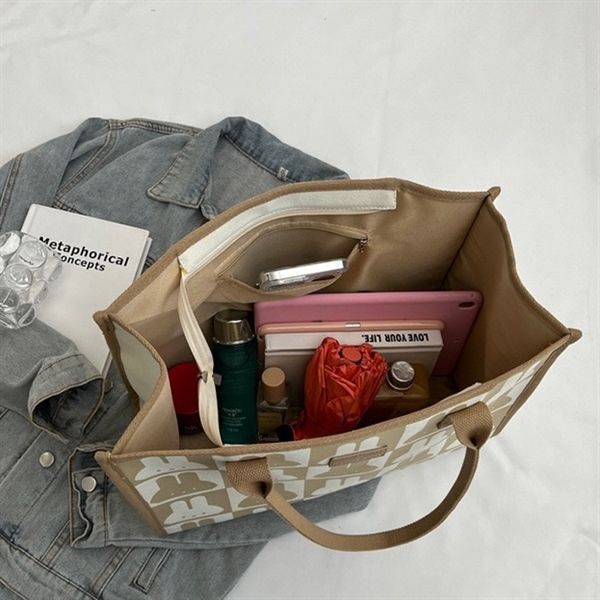  Túi tote dày thỏ caro 40x31x18cm 