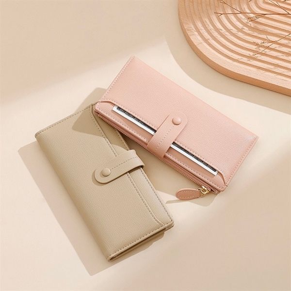  Ví da dài ngăn hở cúc bấm 