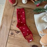  Tất Songmu len tone đỏ trắng 