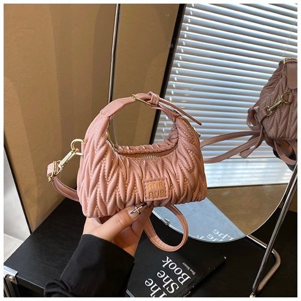  Túi da mini hồng vân thừng 