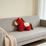  Ngựa bông đỏ lông xù 