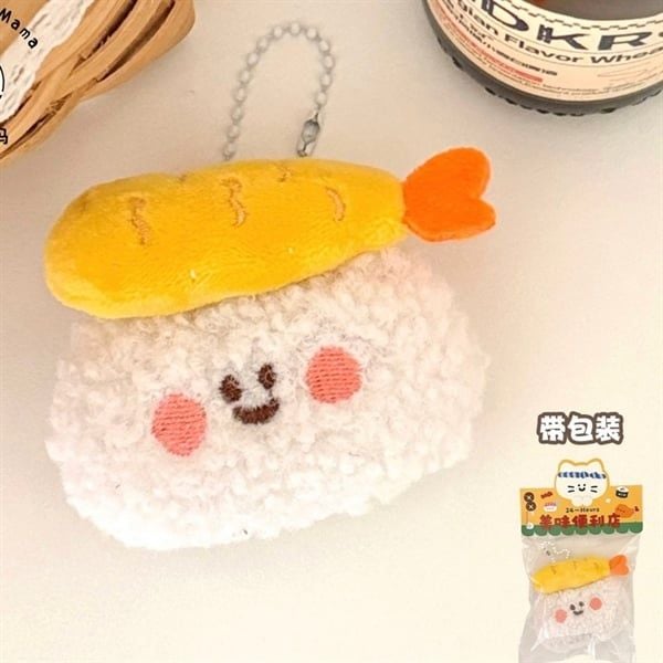  Móc khoá bông sushi xù 